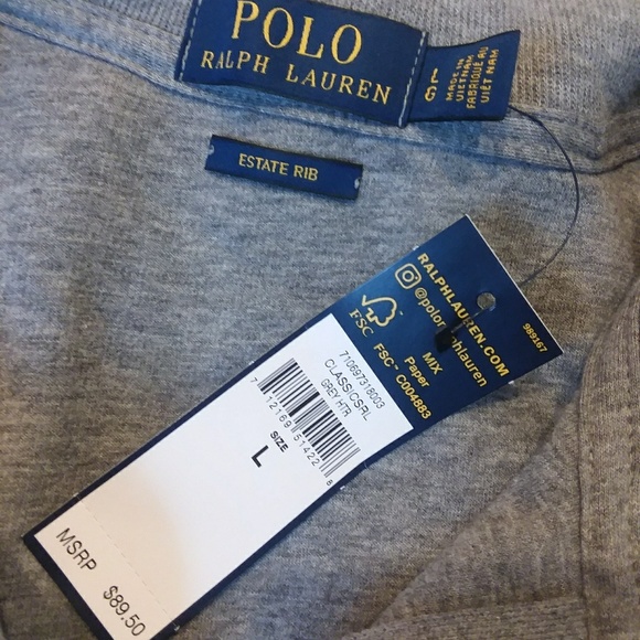 •Polo Ralph Lauren• Heather Grey state rib sweater - Picture 3 of 4